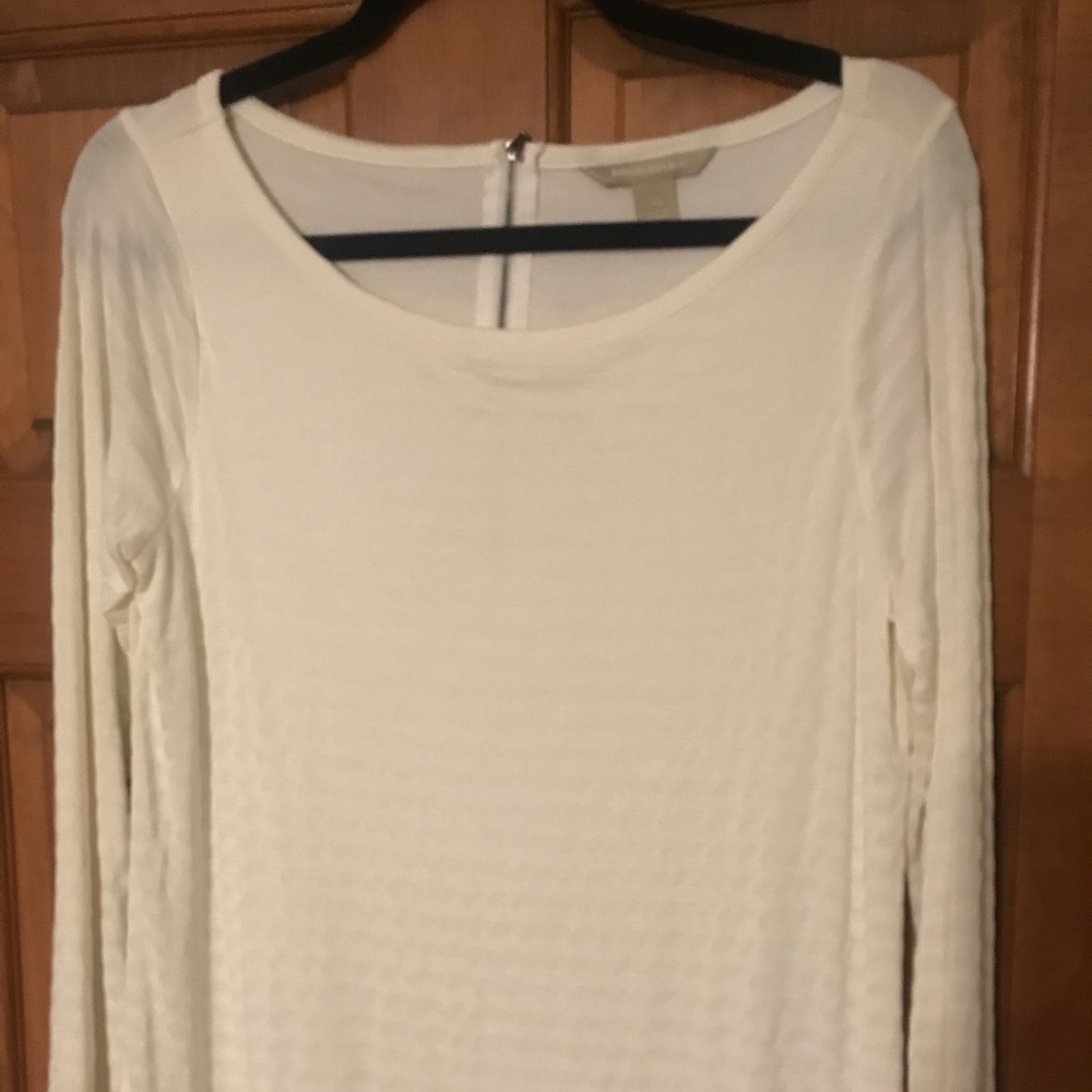 Banana Republic cream top with zipper back